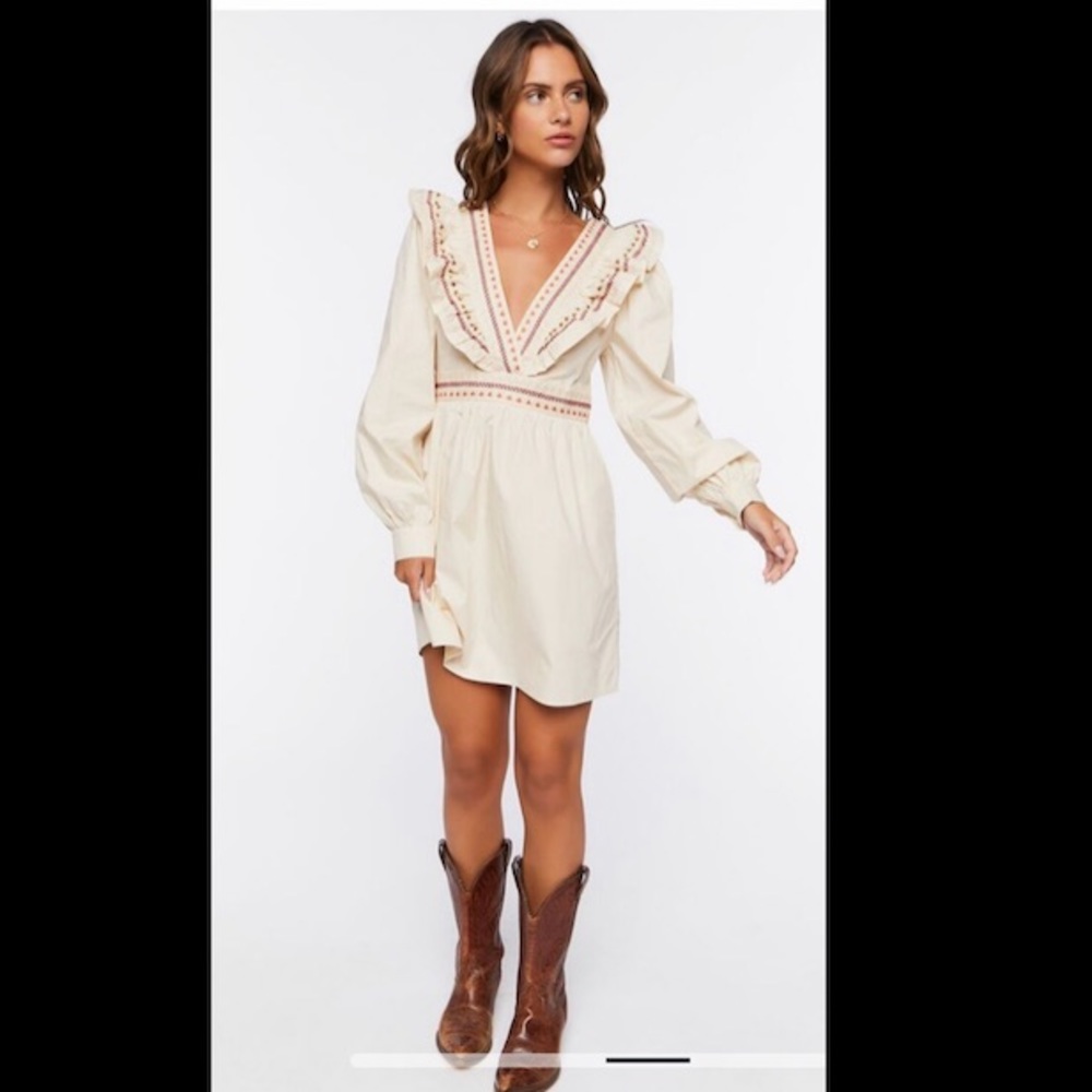 Ruffle trim Mini Dress